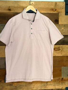 Greyson Men's Size L Pink Pima Cotton Blend Short Sleeve Polo Shirt